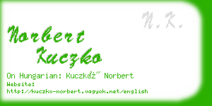 norbert kuczko business card